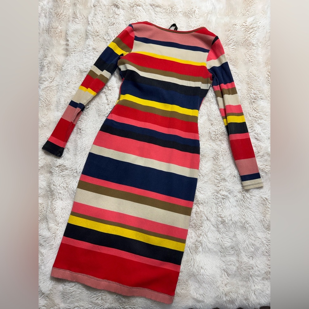 Anthropologie Colorful Striped Long Sleeve Midi Dress in M - Picture 5 of 8